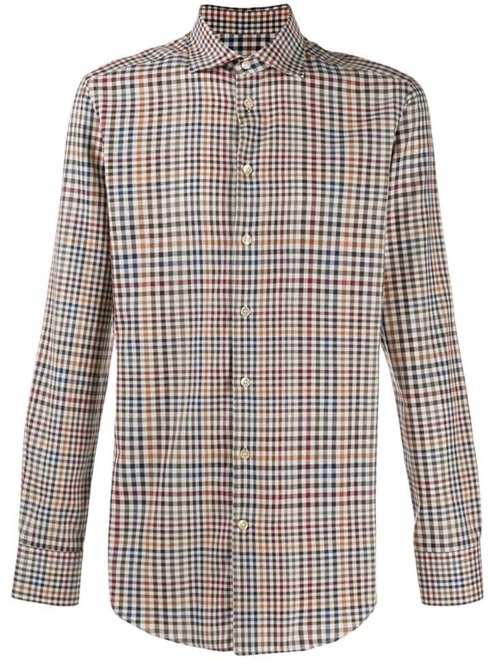 Etro Checked Print Shirt - Neutrals