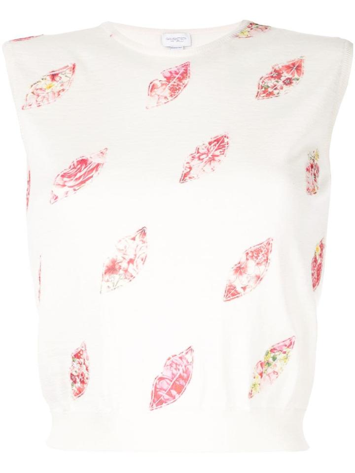 Giambattista Valli Appliqué Detail Knitted Top - White