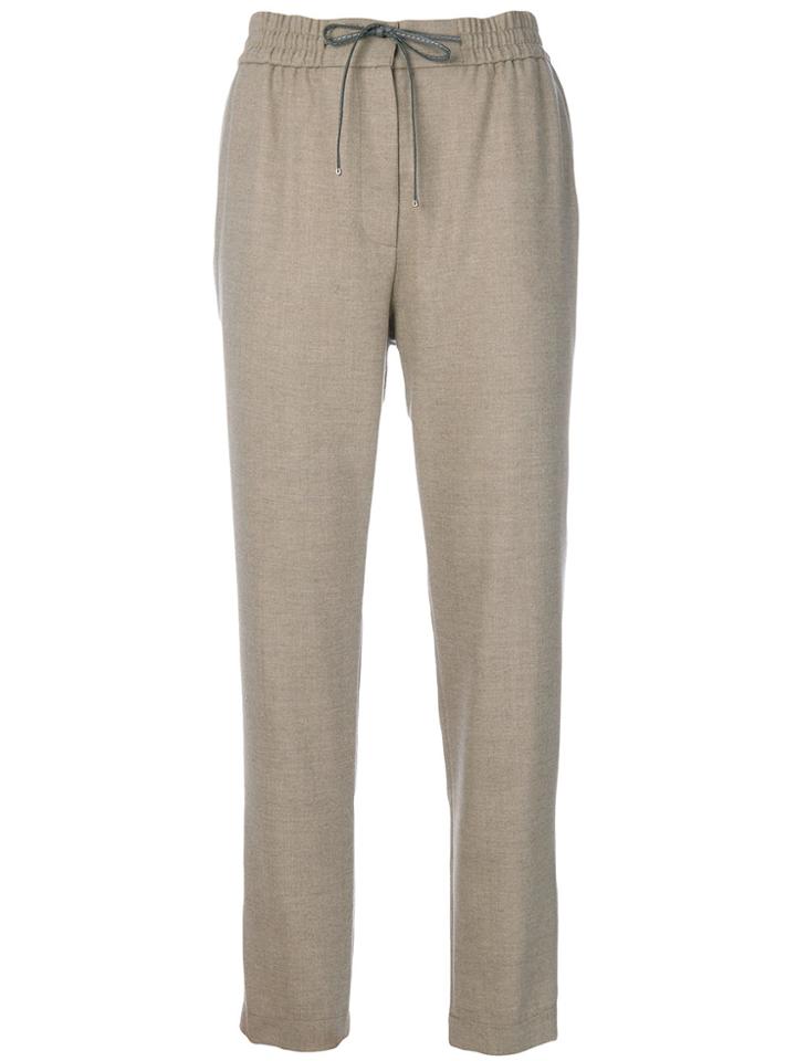 Le Tricot Perugia Drawstring Tie Track Pants - Nude & Neutrals