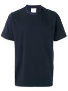 Sacai Silky Crew Neck T-shirt, Men's, Size: 2, Blue, Cotton/cupro
