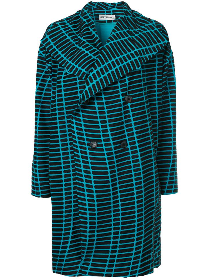 Issey Miyake Graphic Print Coat - Green