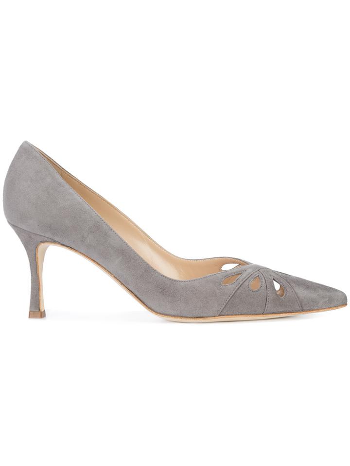 Manolo Blahnik Marola Cut-out Pumps - Grey
