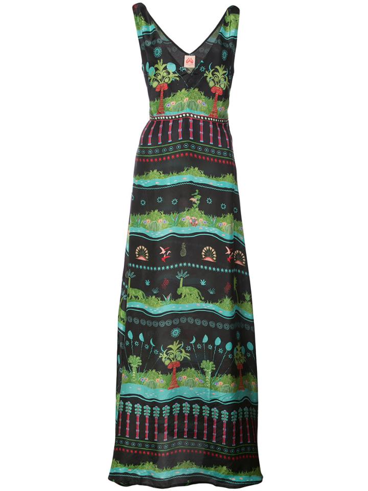 Le Sirenuse Graphic Print Maxi Dress - Black