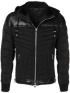 Balmain Fur-trimmed Padded Jacket - Black