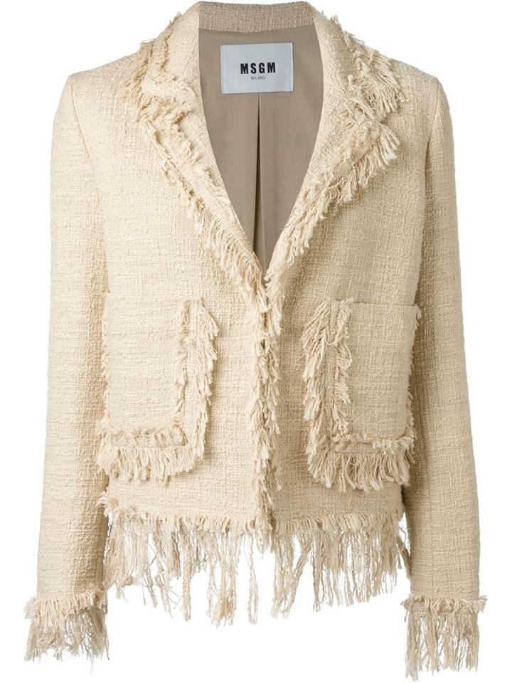 Msgm Fringed Rear Stamp Jacket