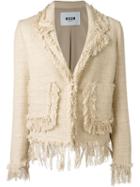 Msgm Fringed Rear Stamp Jacket