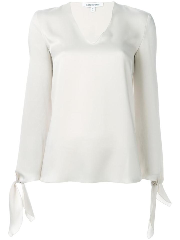 Elizabeth And James V Neck Blouse, Women's, Size: Xs, Nude/neutrals, Polyester