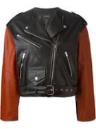 Isabel Marant 'audric' Biker Jacket, Women's, Size: 38, Black, Lamb Skin/acetate/cupro