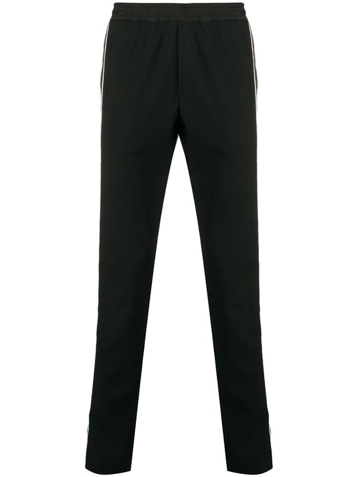 Les Hommes Striped Leg Track Pants - Black