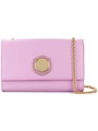 Salvatore Ferragamo Flower Flap Shoulder Bag - Pink & Purple