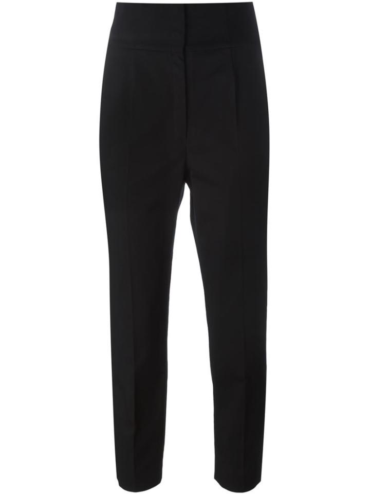 Red Valentino Laced Back Slim Trousers, Women's, Size: 42, Black, Acetate/polyester/cotton/spandex/elastane