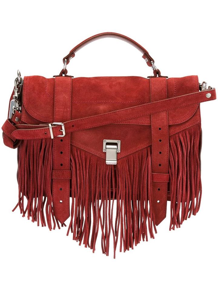 Proenza Schouler Medium 'ps1' Satchel, Women's, Red, Calf Suede