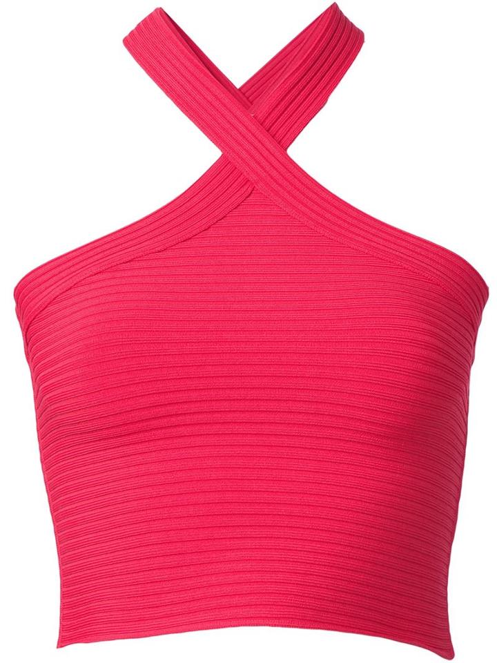 T By Alexander Wang Ribbed Criss-cross Top