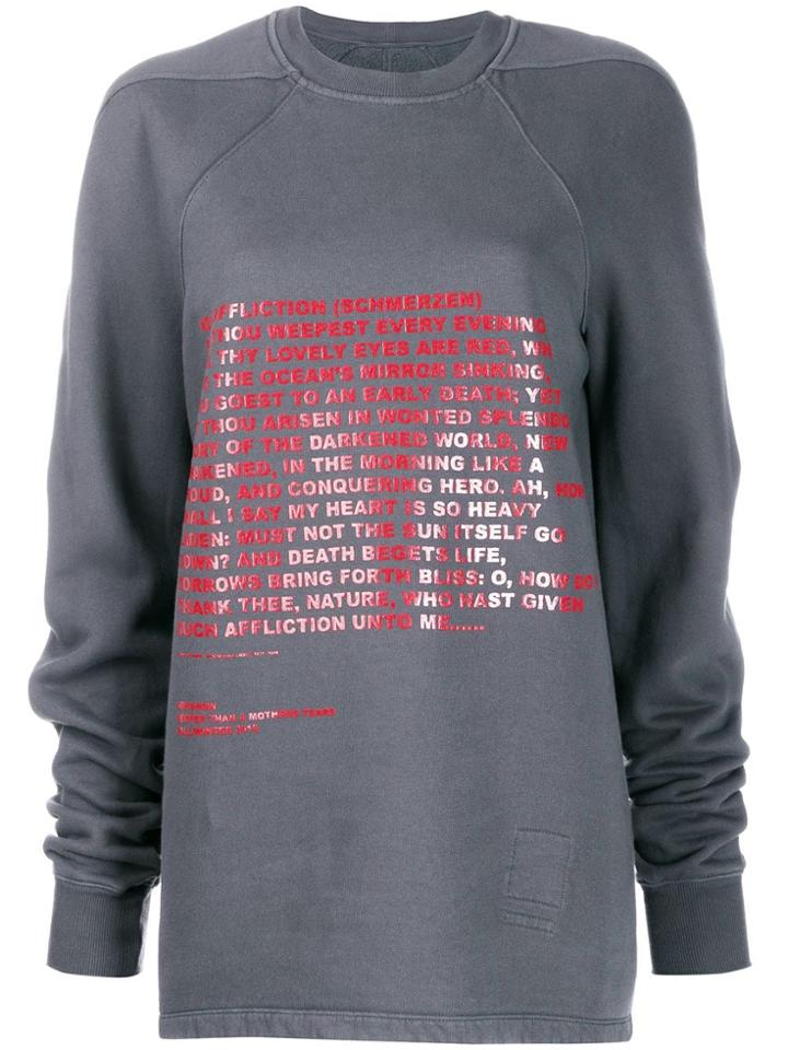 Rick Owens Drkshdw Moody Flight Oversize Sweatshirt - Grey