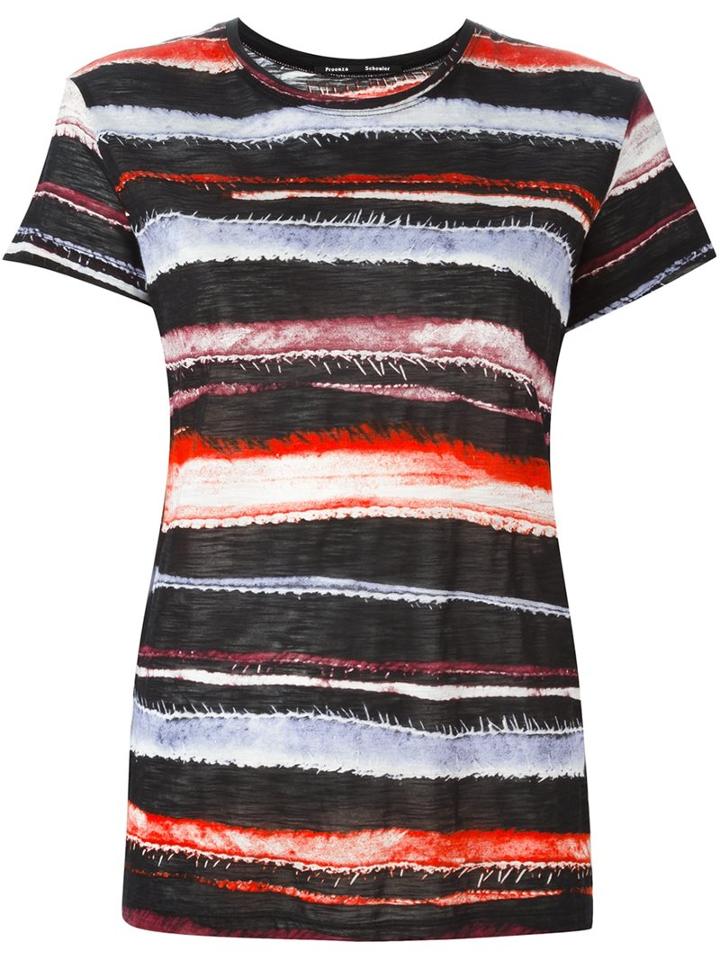 Proenza Schouler Fabric Print T-shirt, Women's, Size: Medium, Black, Cotton