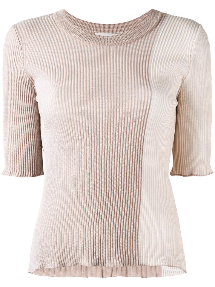 Sonia Rykiel Ribbed Jumper, Women's, Size: Large, Nude/neutrals, Cotton/viscose