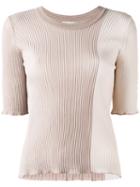 Sonia Rykiel Ribbed Jumper, Women's, Size: Large, Nude/neutrals, Cotton/viscose