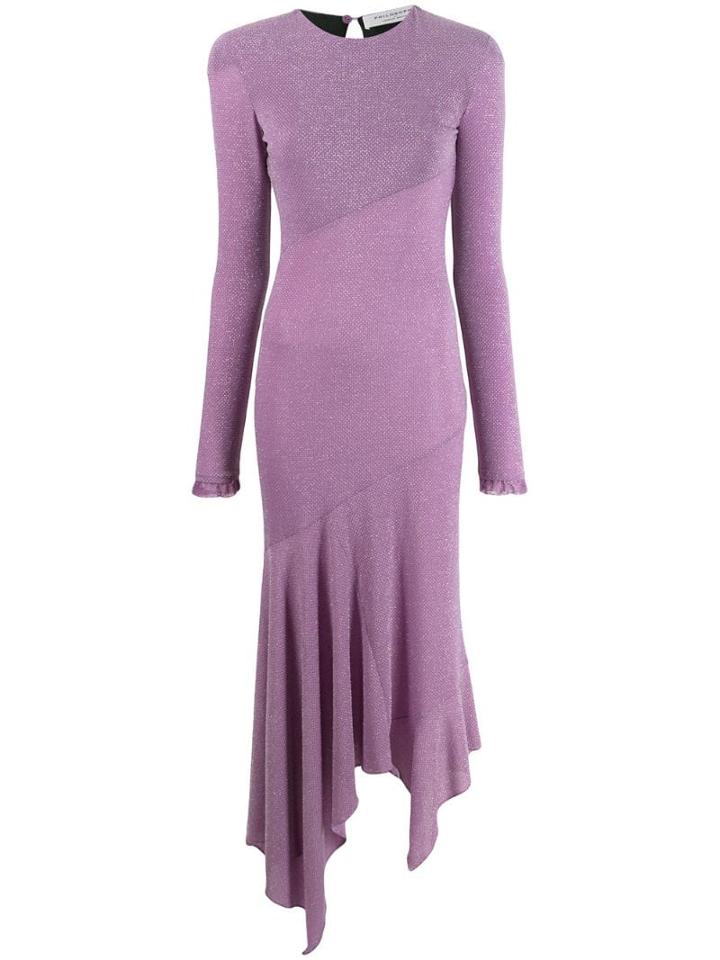 Philosophy Di Lorenzo Serafini Asymmetric Glitter Dress - Purple