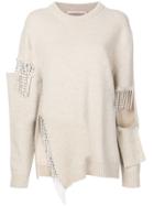 Christopher Kane Crystal Cut Out Knit Jumper - Nude & Neutrals
