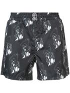 Sss World Corp Reaper Print Swim Shorts - Grey
