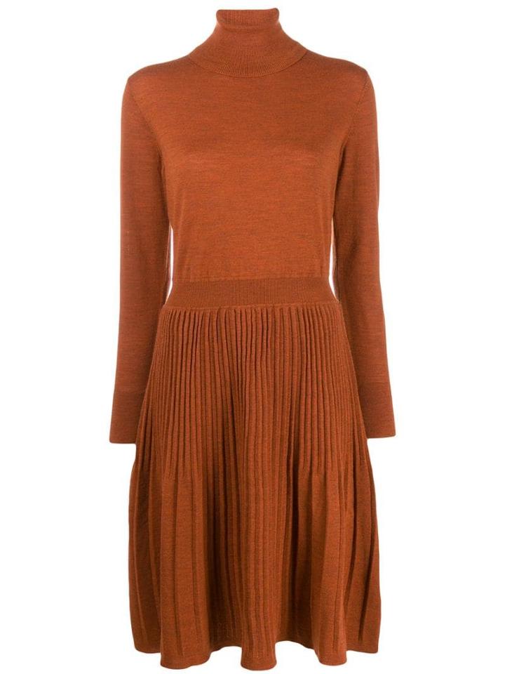 Calvin Klein Short Turtleneck Dress - Orange