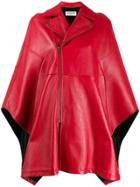Saint Laurent Biker-style Poncho - Red