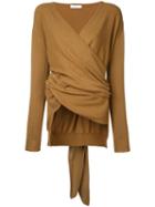En Route - Knitted Cache-coeur - Women - Cotton - One Size, Brown, Cotton