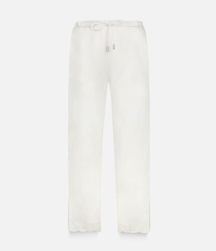 Christopher Kane Drawstring Trousers With Curved Hem Embroidery