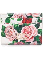 Dolce & Gabbana Rose Print Cardholder - White