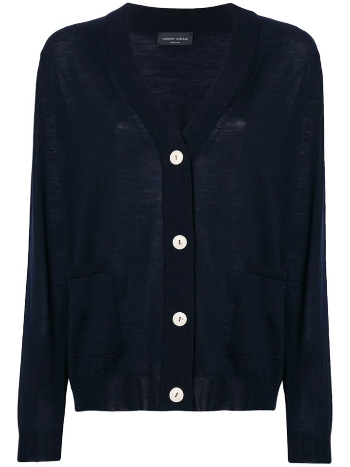 Roberto Collina Casual V-neck Cardigan - Blue