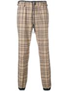 Sacai Jogger-style Checked Trousers - Brown