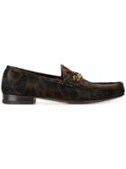 Tom Ford Leopard Print Loafers - Brown