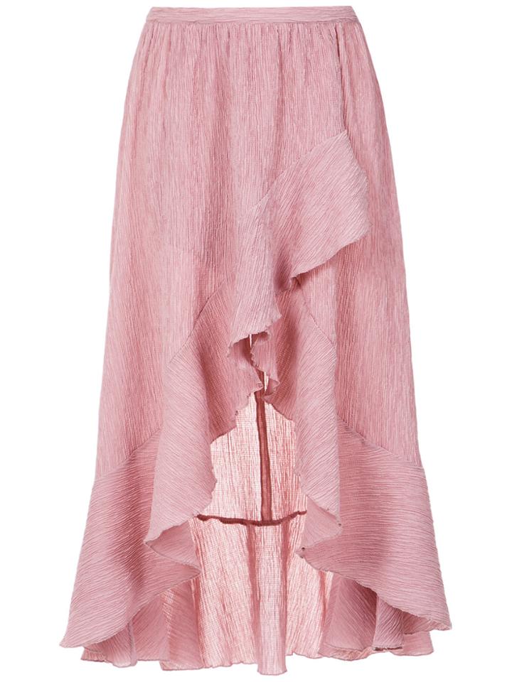 Olympiah Ruffle Midi Skirt - Pink & Purple