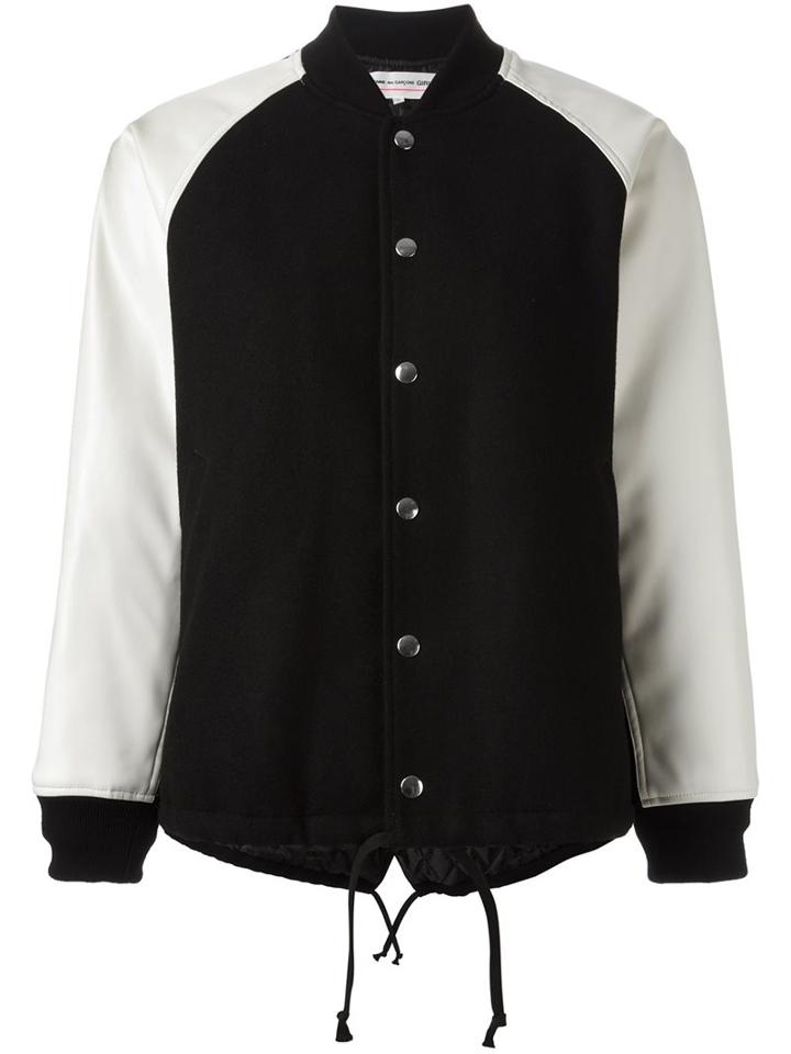 Comme Des Garçons Girl Drawstring Bomber Jacket, Size: Medium, Black, Wool/nylon/polyester/polyester