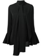 Ellery Tie Neck Blouse, Women's, Size: 6, Black, Silk/spandex/elastane