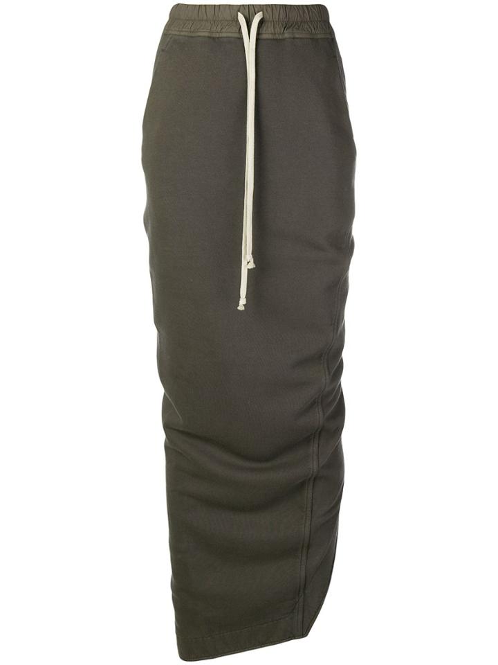 Rick Owens Drkshdw Long Fitted Skirt - Green
