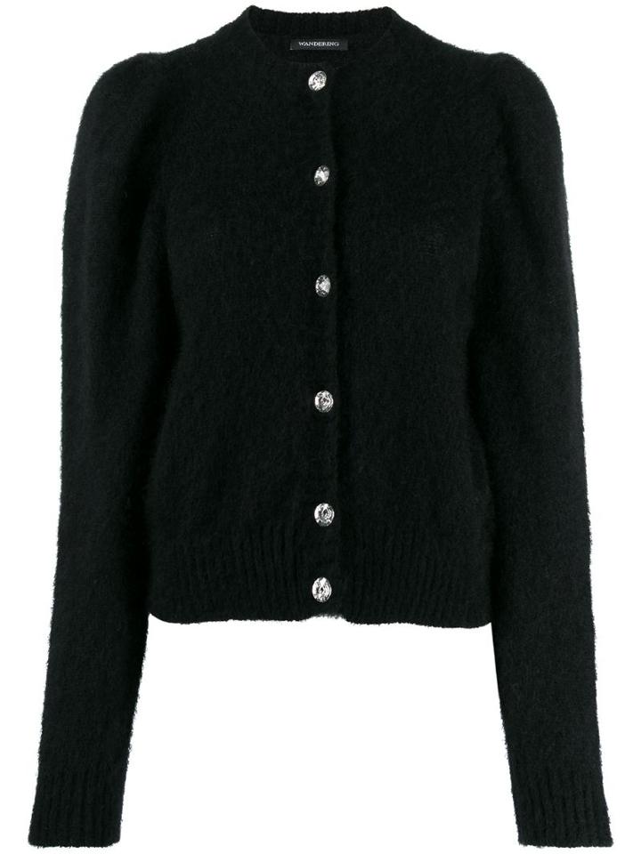 Wandering Long-sleeve Fitted Cardigan - Black
