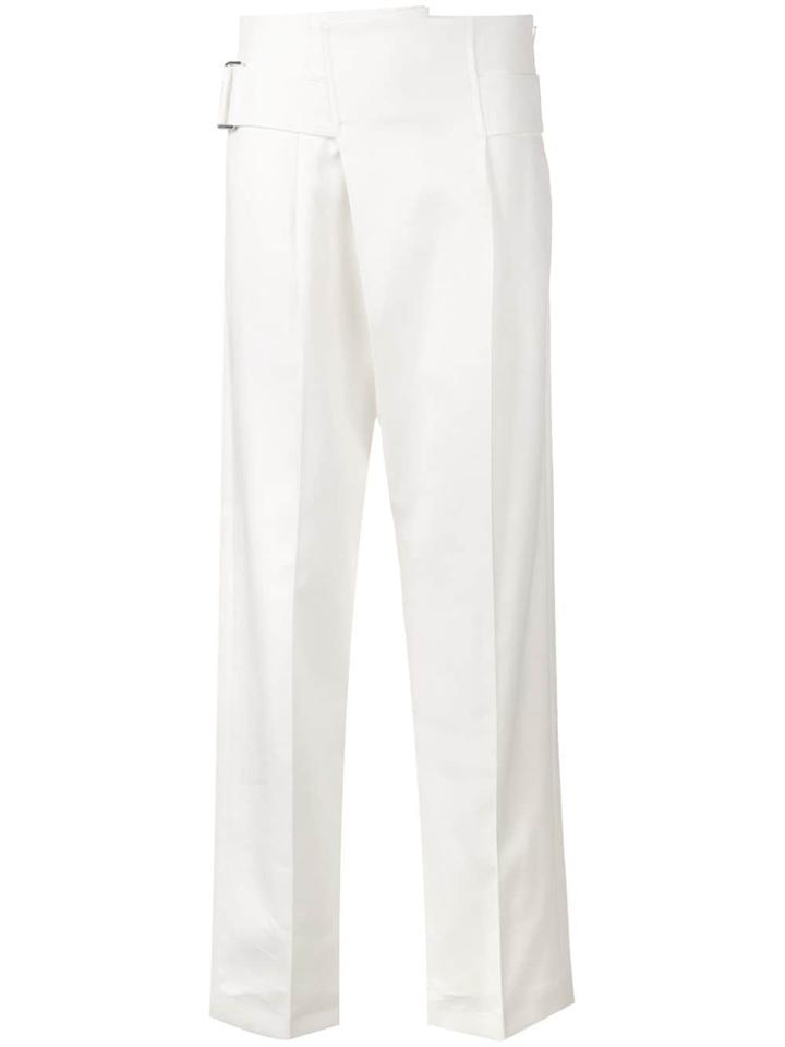 Victoria Beckham Belted Front Pleated Trousers - White
