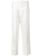 Victoria Beckham Belted Front Pleated Trousers - White