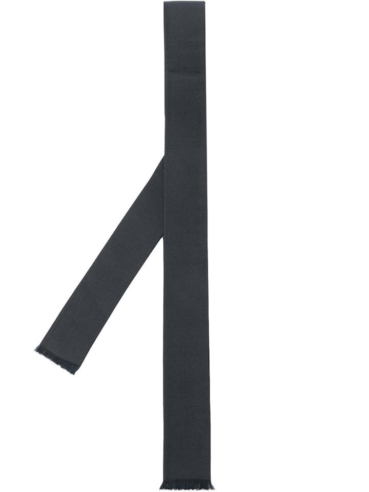 Saint Laurent Fringed-hem Neck Tie - Black