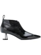 Emilio Pucci Ribbed Pointed Ankle Boots - Black
