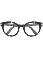 Tom Ford Eyewear Round Frame Tortoiseshell Glasses - Brown