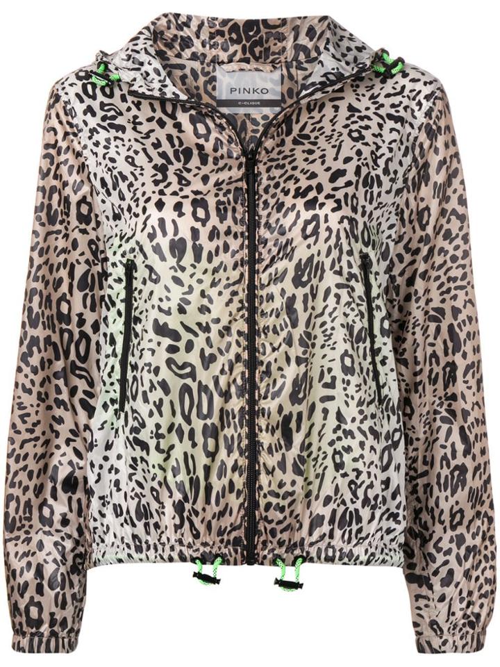 Pinko Leopard Print Hooded Jacket - Neutrals