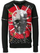 Philipp Plein - Skull Print Zip Top - Men - Cotton/polyester - L, Black, Cotton/polyester