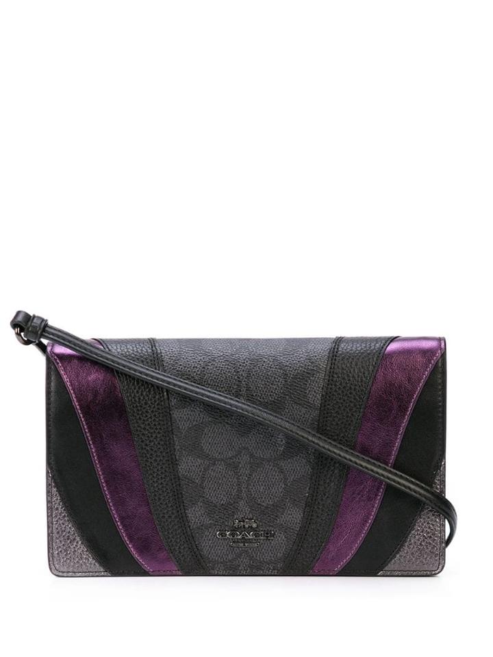 Coach Wave Patchwork Clutch Bag - Black