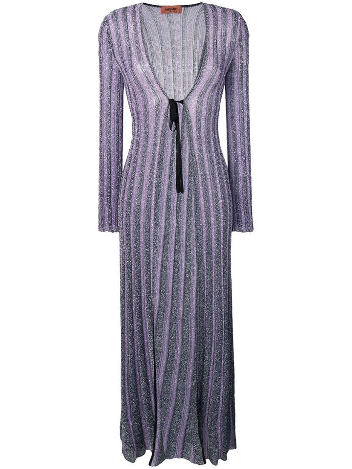 Missoni Glitter Knitted Long Cardigan - Blue