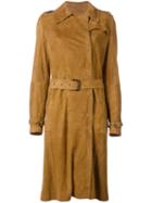 Giorgio Brato Belted Coat, Women's, Size: 44, Brown, Leather