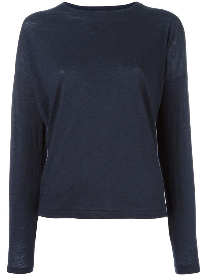 Vince Ribbed Trim Sweatshirt - Blue