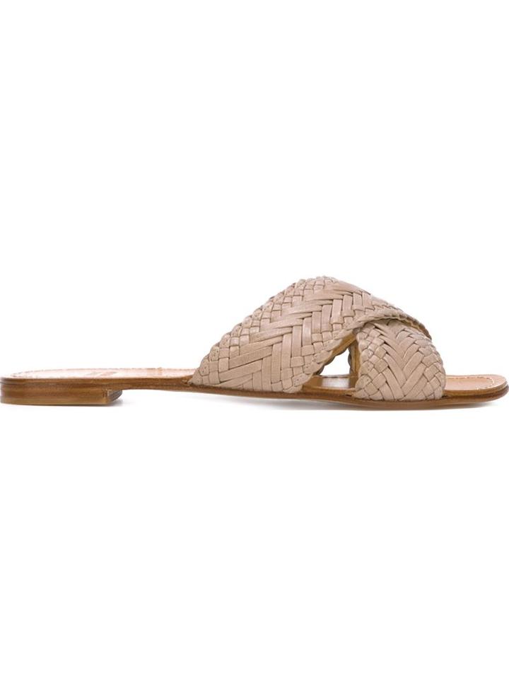 Stuart Weitzman Woven Strap Sandals