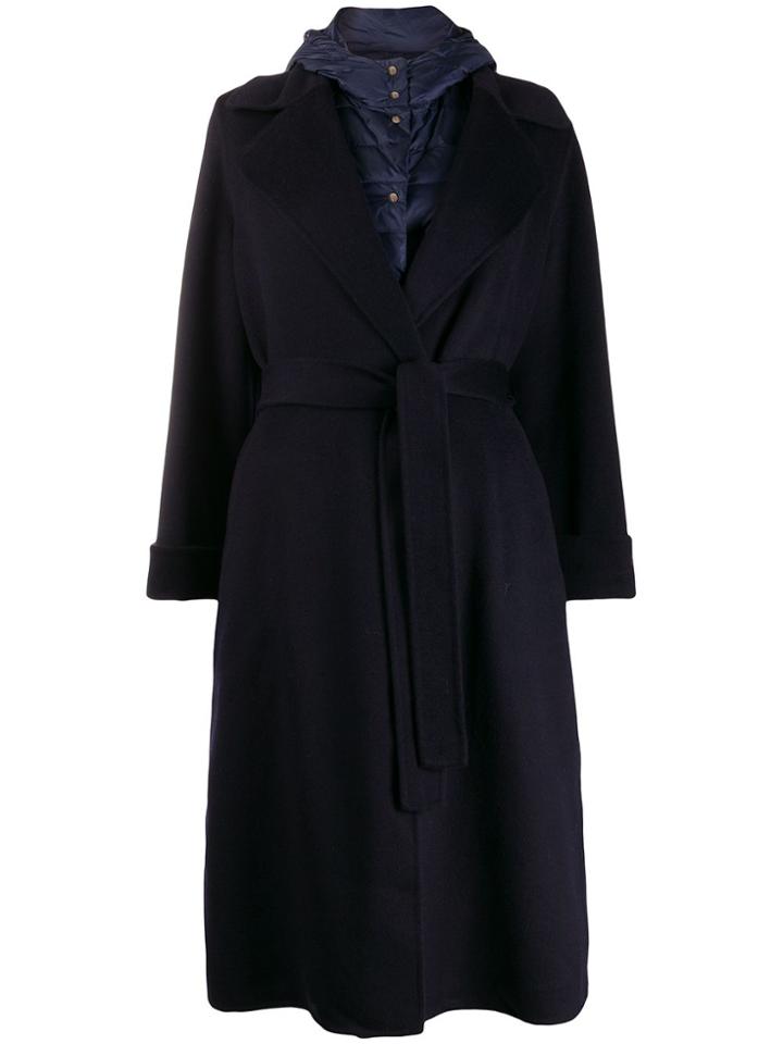 Peserico Reversible Feather Down Coat - Blue